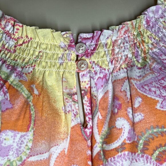 Lauren Ralph Lauren Puff Sleeve Paisley Print Peasant Blouse Pink Combo Size Med - Picture 4 of 11